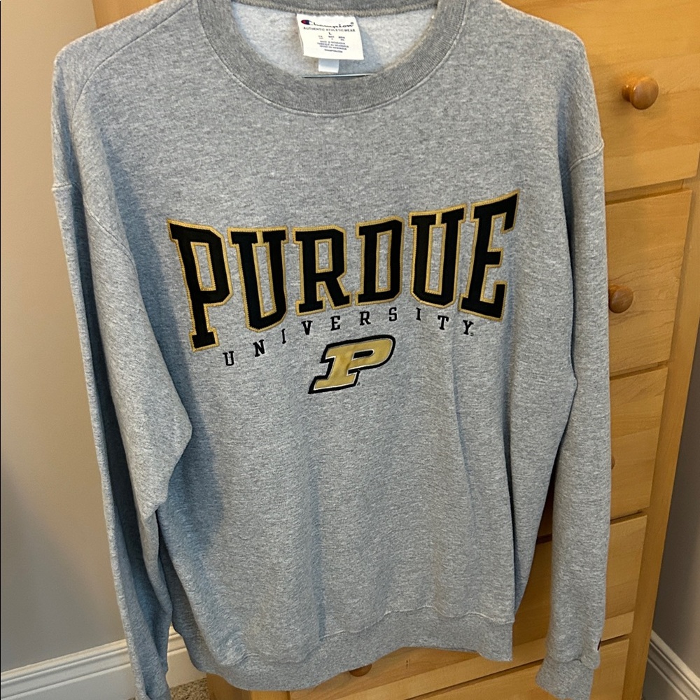 Champion Gray Purdue University Crewneck Sweater